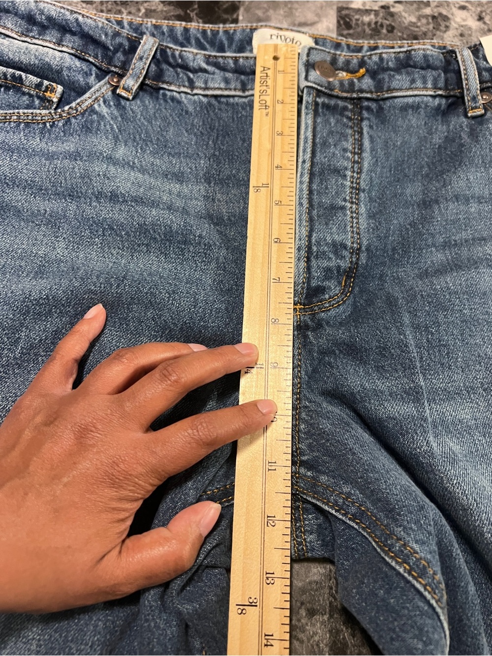 LOFT Rivete Mid‎ Rise Barrel Jeans Echo Wash Cotton Button Fly Crop Size 31 NWT - Picture 11 of 13